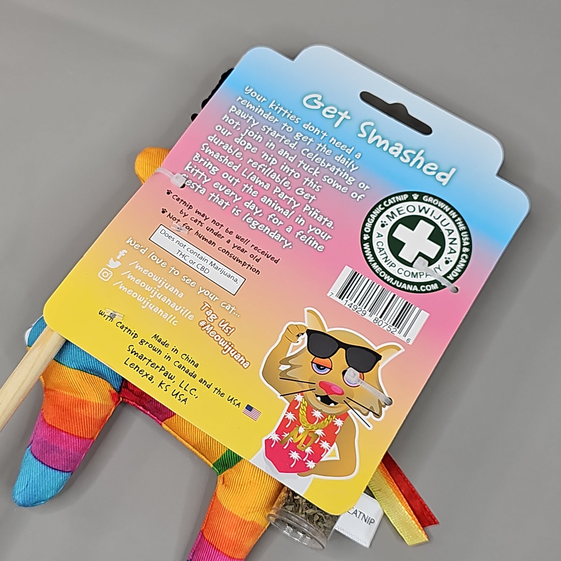 SMARTER PAW Meowijuana Organic Catnip Toy Get Smashed Llama Party Pinata Cat Toy (New) PayWut