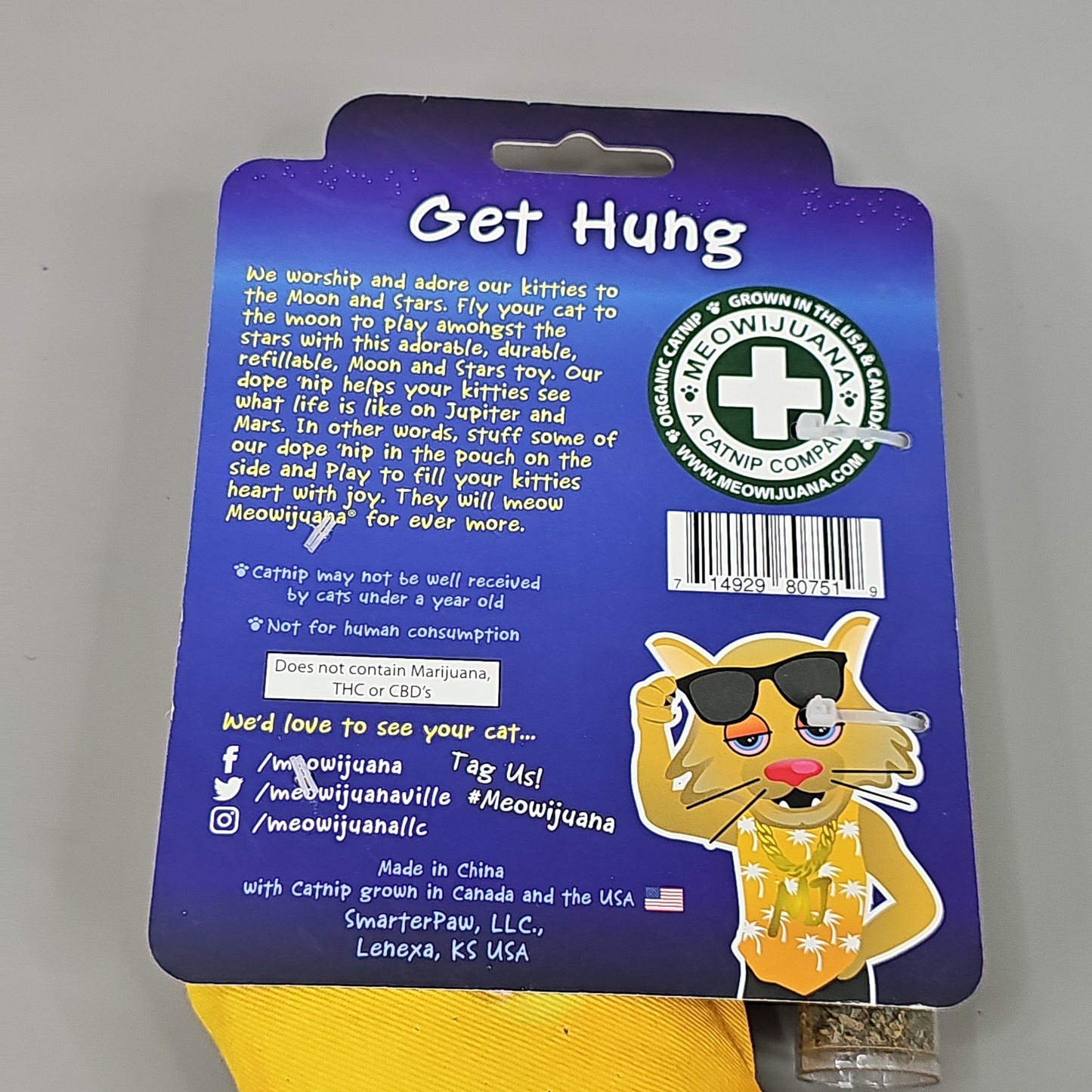 SMARTER PAW Meowijuana Organic Catnip Toy CASE OF 24! Get Hung Moon & Starts Cat Toy (New) PayWut
