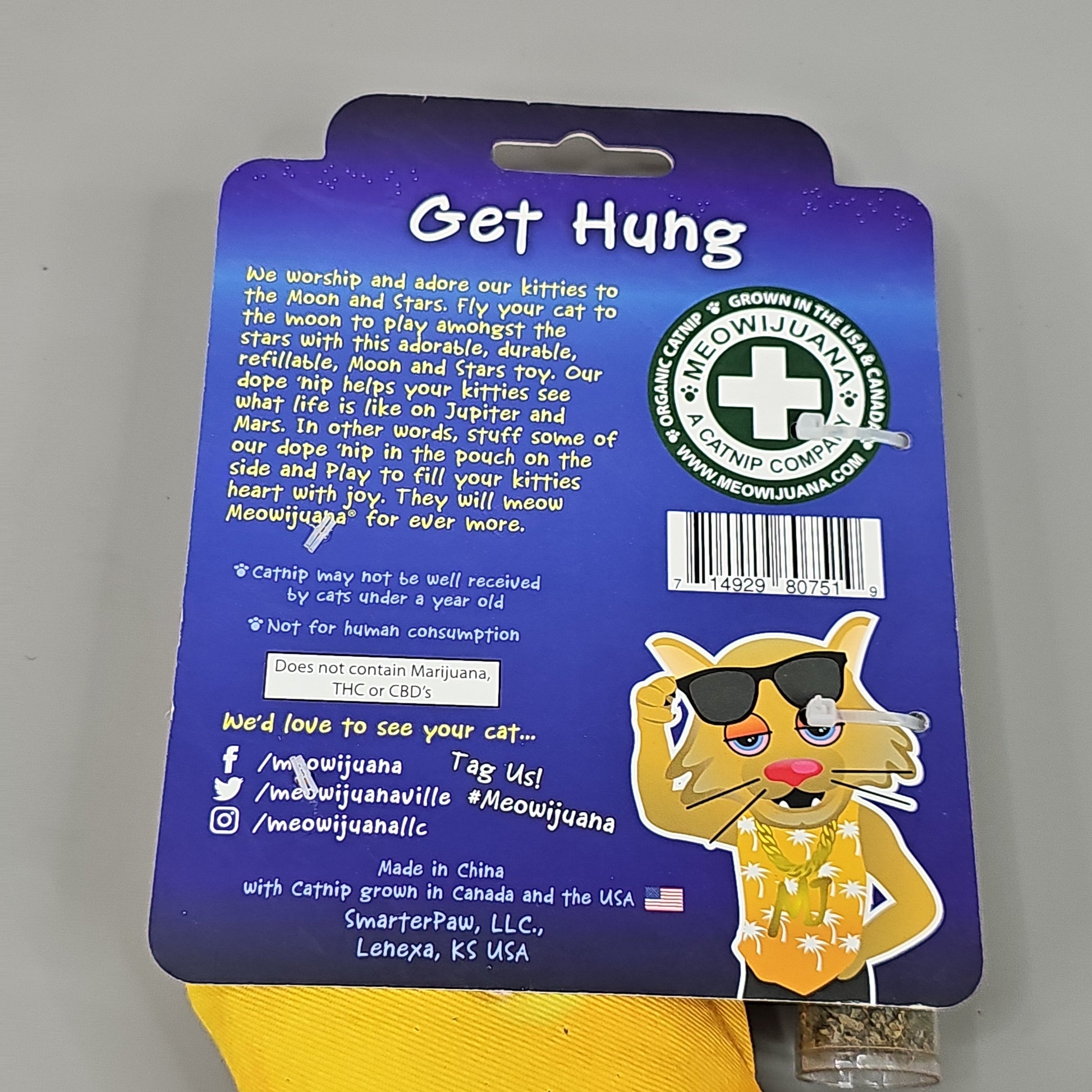 SMARTER PAW Meowijuana Organic Catnip Toy CASE OF 24! Get Hung Moon & Starts Cat Toy (New) PayWut