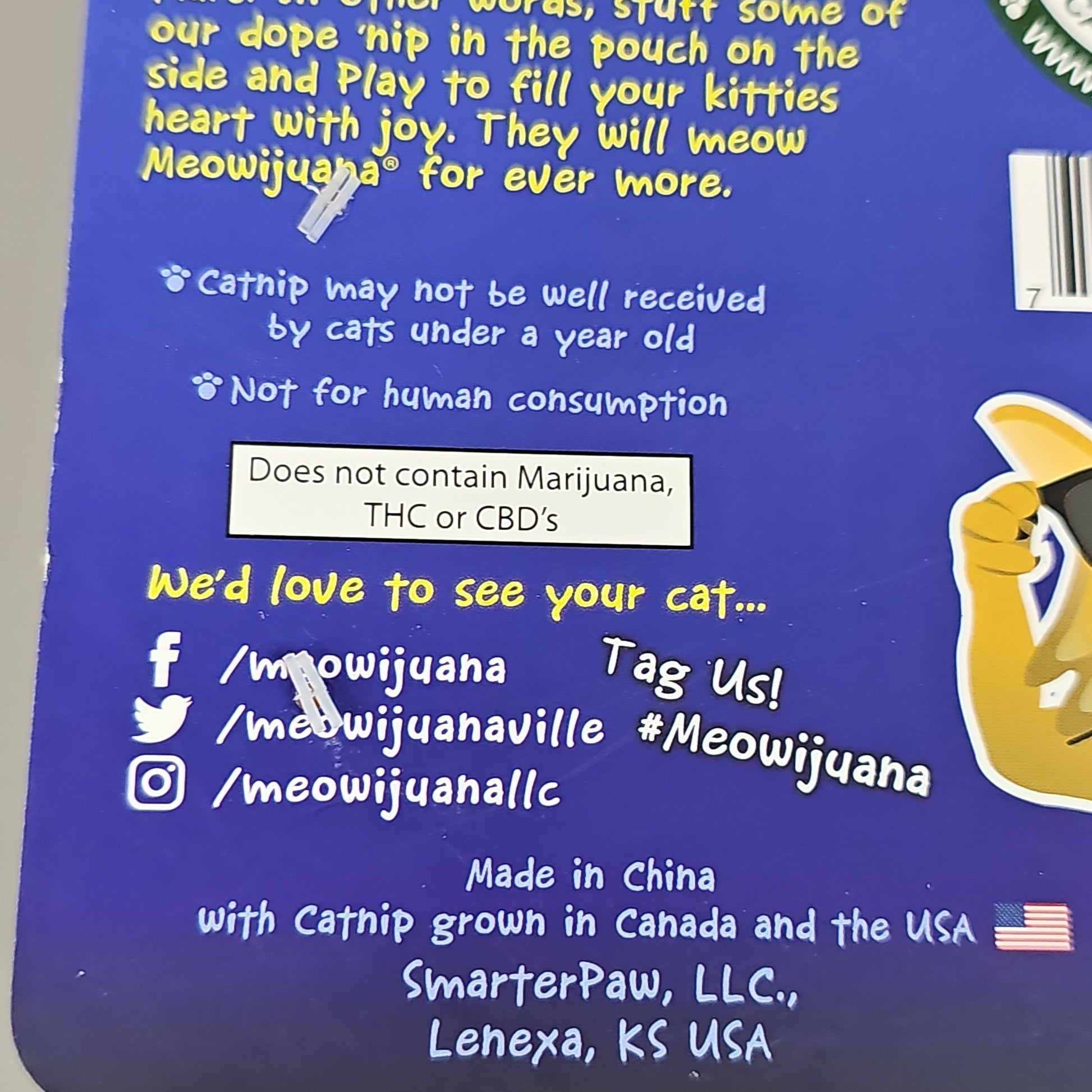 SMARTER PAW Meowijuana Organic Catnip Toy CASE OF 24! Get Hung Moon & Starts Cat Toy (New) PayWut
