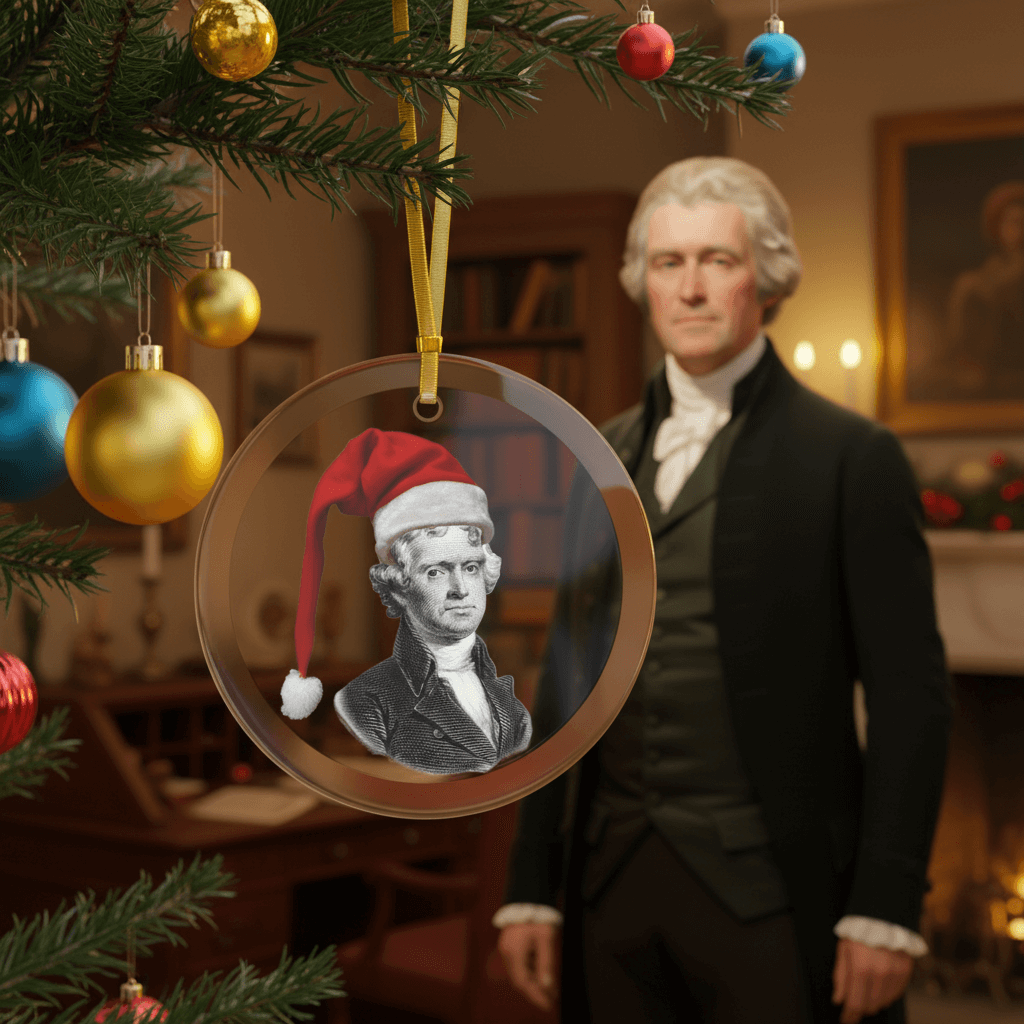 Thomas Jefferson Glass Ornament - 4LibertyShop.com 4LibertyShop