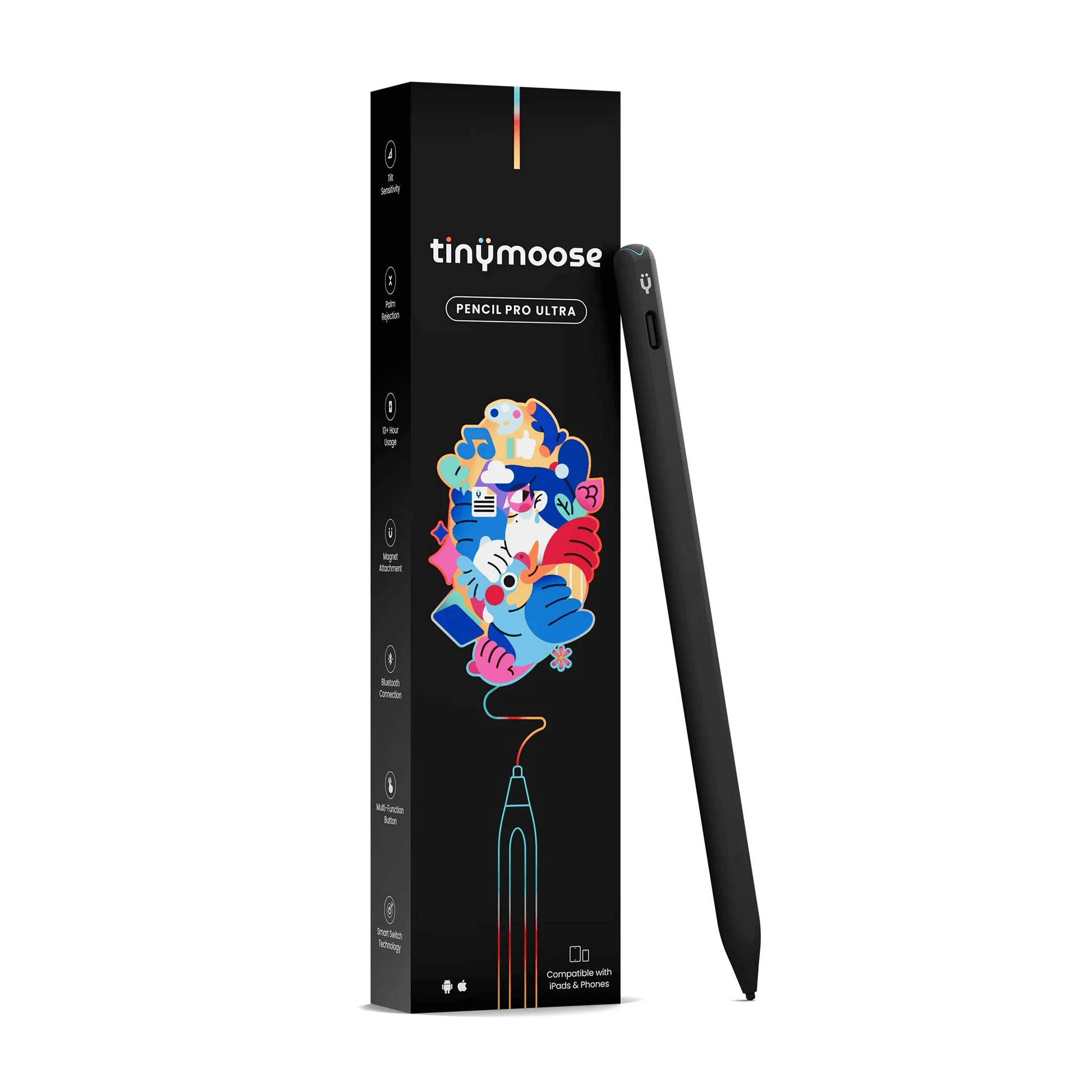 Pencil Pro Ultra iPad Pen with Smart Switch Technology - Midnight Black Tinymoose USA