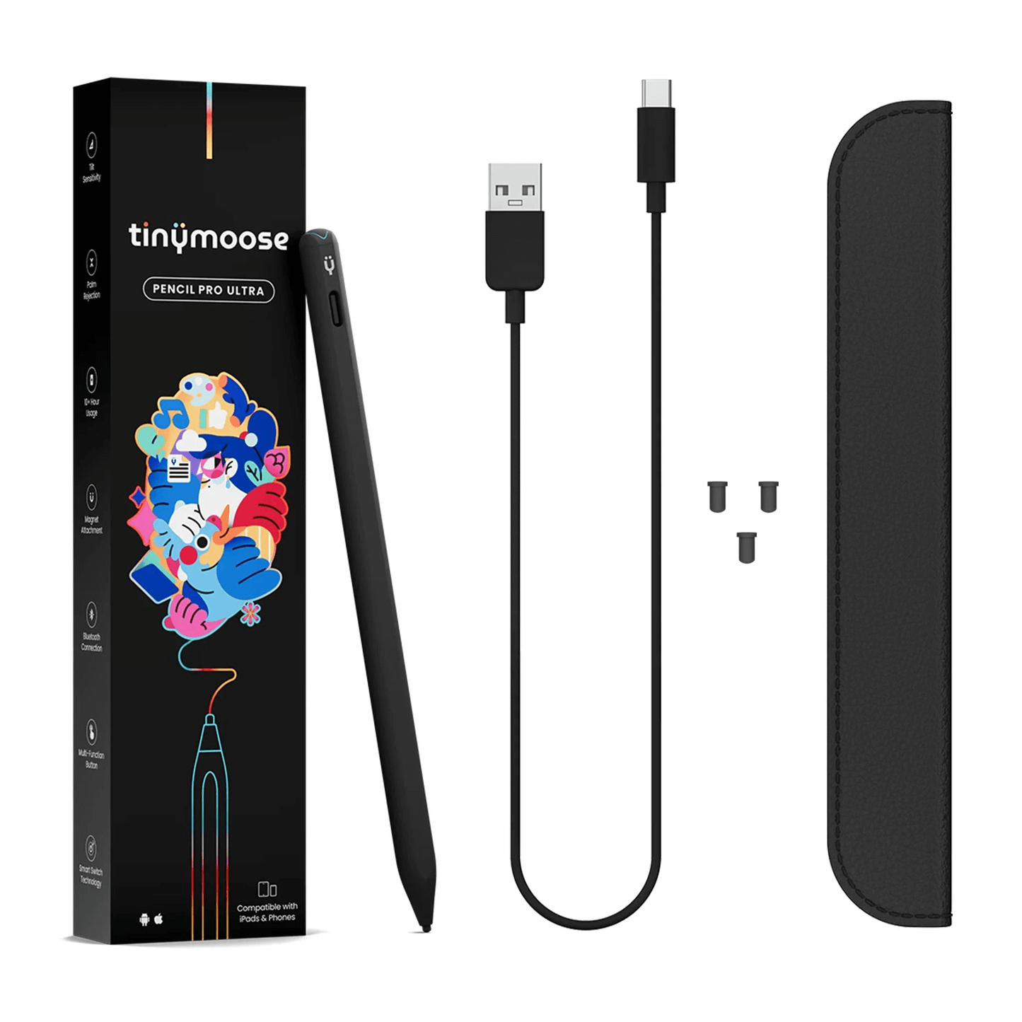 Pencil Pro Ultra iPad Pen with Smart Switch Technology - Midnight Black Tinymoose USA