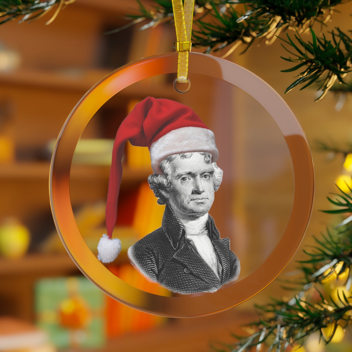 Thomas Jefferson Glass Ornament - 4LibertyShop.com 4LibertyShop