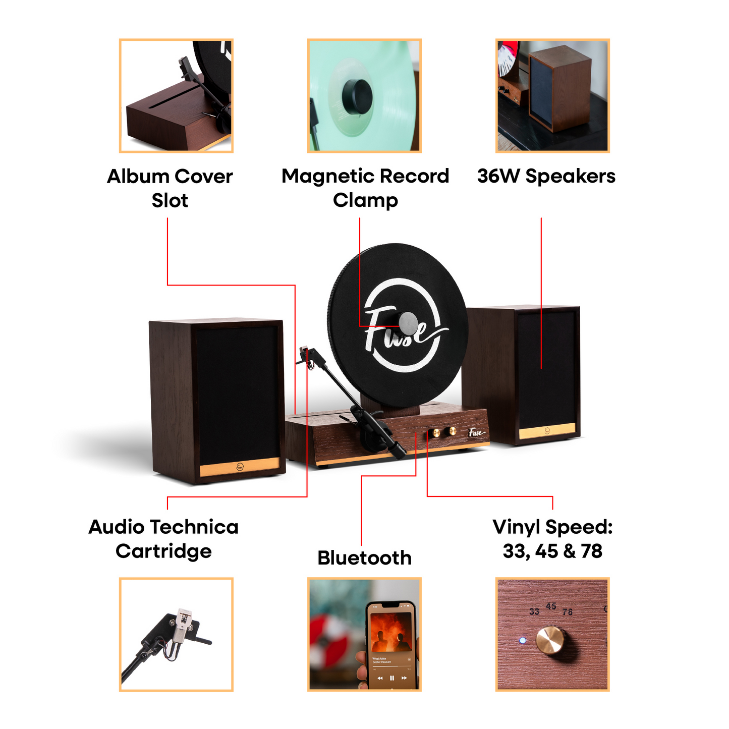 Fuse Audio GLD Vertical Vinyl Record Player Fuse Audio