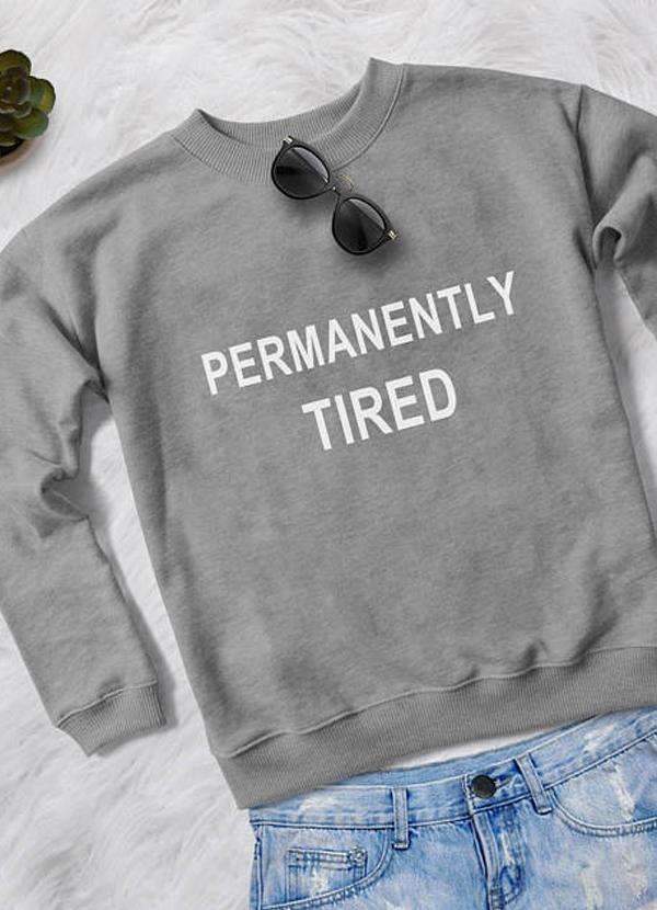 PERMANENTLY TIRED WOMEN SWEAT SHIRT ALL THINGS SPECIAL